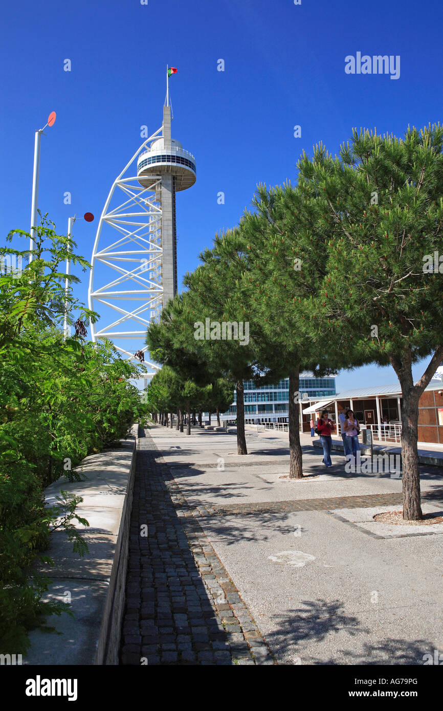 Parque das Nações, Lisbonne, Torre Vasco Da Gama Banque D'Images