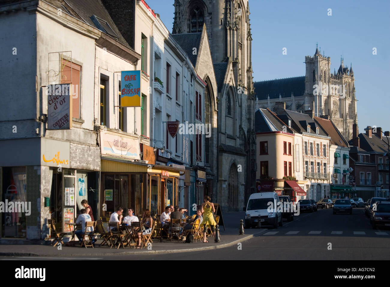 Cafe Eglise Saint Leu 15e C Notre Dame Amiens Somme Picardie France Banque D'Images