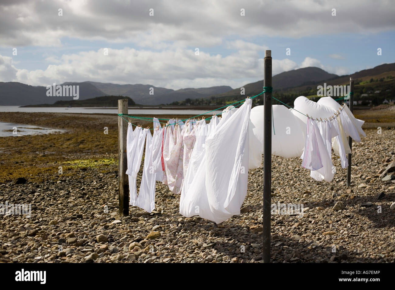 'Jour' Lavage à Lochcarron, Ecosse Banque D'Images