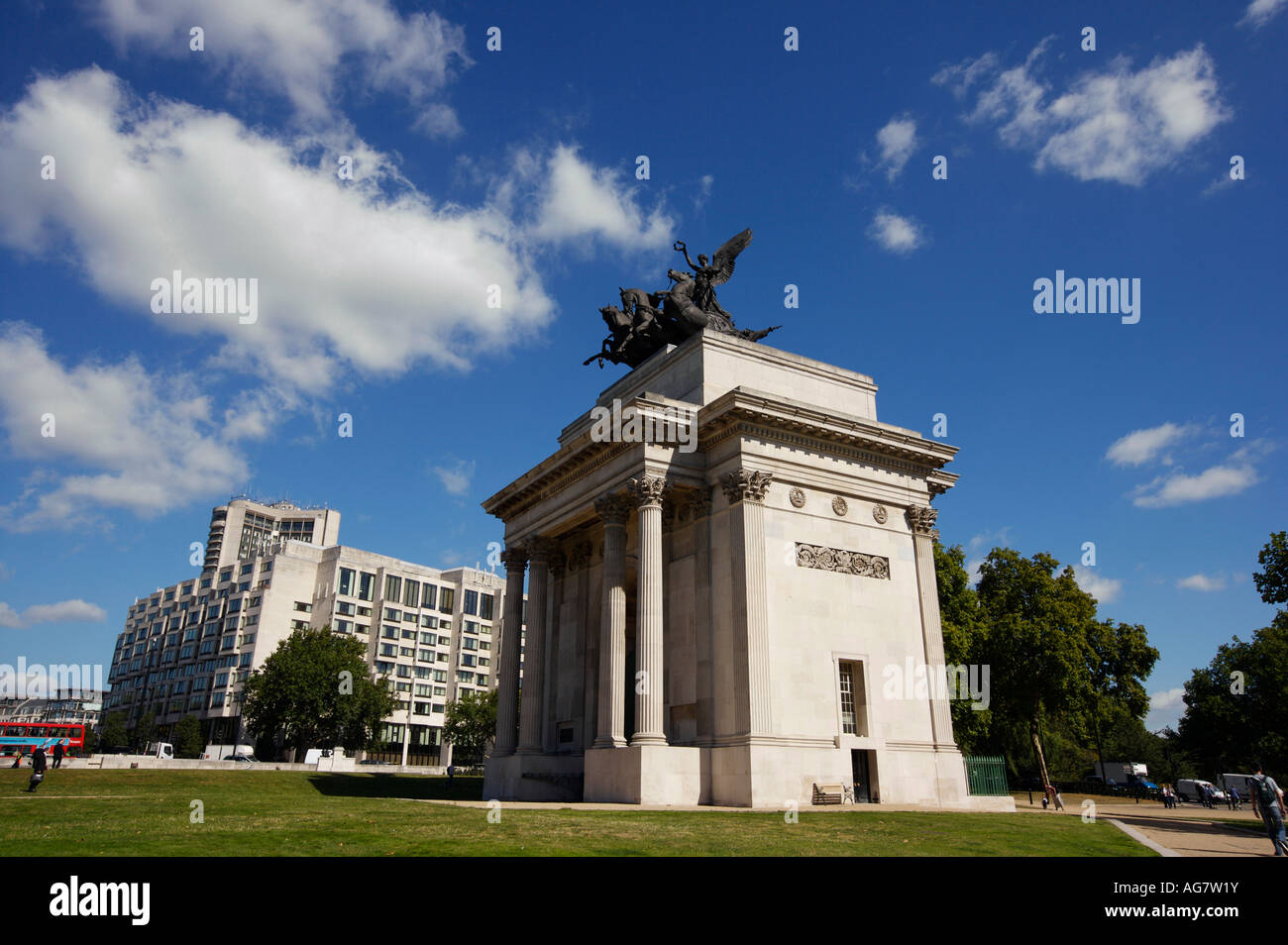 Le Wellington Arch, sur Hyde Park à Londres UK Banque D'Images