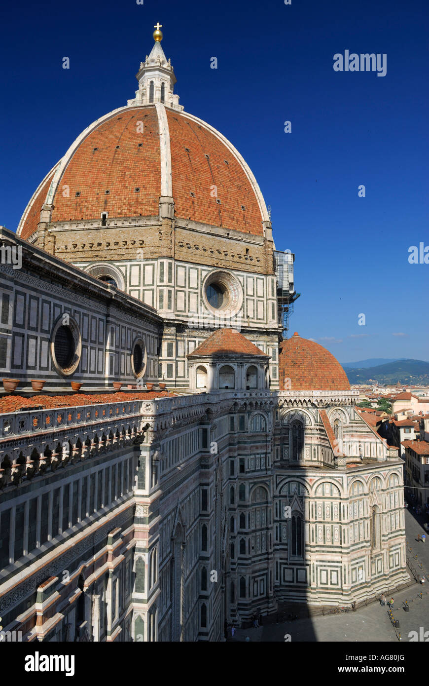 Portrait de Cathédrale de Santa Maria del Fiore Sainte Marie de la fleur en Florence Italie du Campanile Banque D'Images