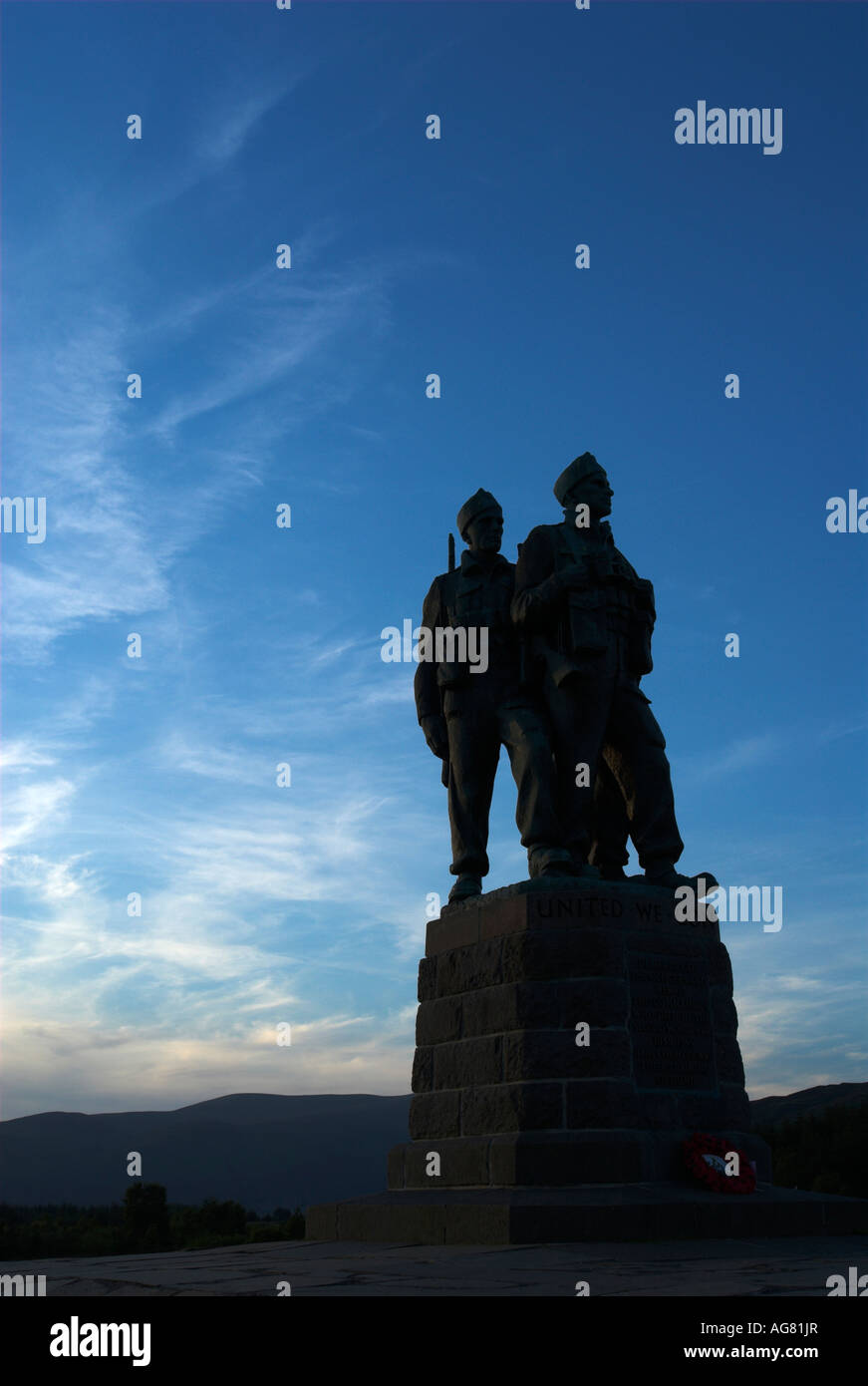 Le Mémorial commémore la Commando des troupes d'élite qui se sont entraînés dans la région durant la Seconde Guerre mondiale Banque D'Images