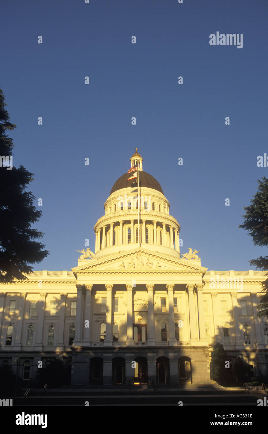 Californie Sacramento State Capitol Building west side Banque D'Images