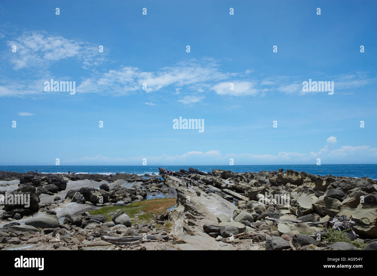 Rock formations sur un paysage à Siao Yeliou, Taiwan Banque D'Images