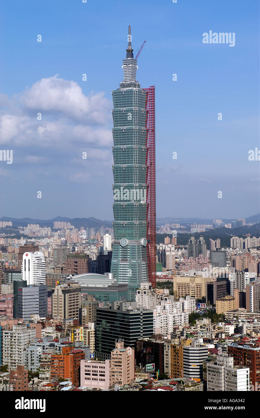 La tour Taipei 101 en construction à Taipei Taiwan Banque D'Images