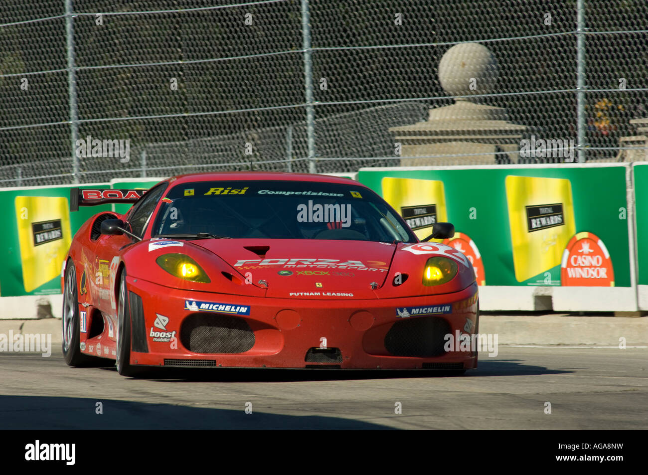 L'Risi Competizione Ferrari F430 GT tirée par Eric Helary et Gianmaria Bruni au Detroit Sports Car Challenge Banque D'Images