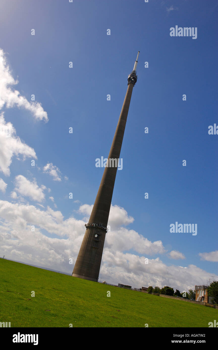 Emley Moor mât de télécommunication. West Yorkshire, Angleterre Banque D'Images