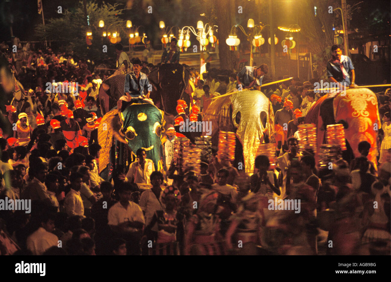 Sri Lanka Colombo, des éléphants au Festival de Peharera Banque D'Images