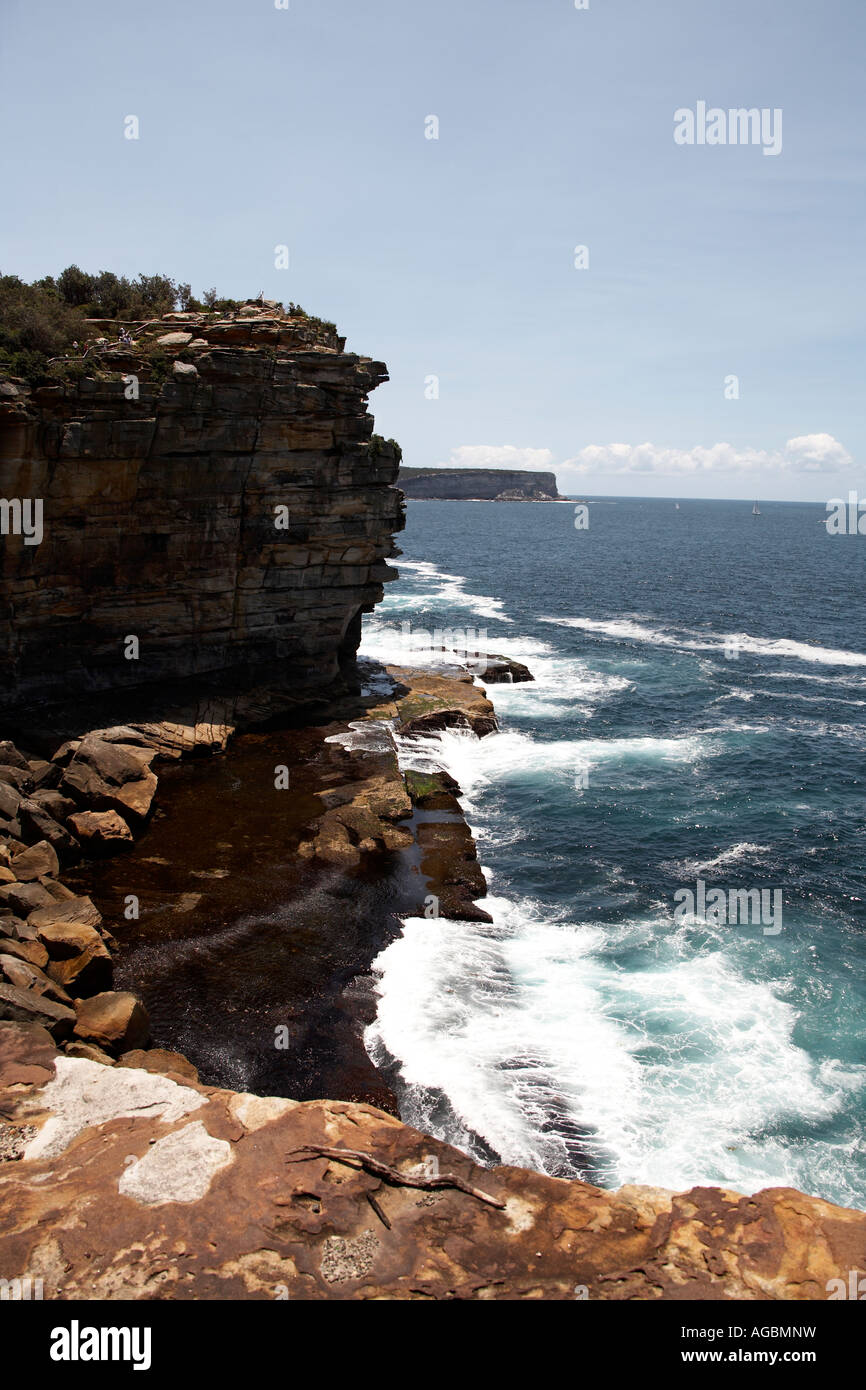 Falaise vue sur l'Océan Pacifique depuis Gap Bluff près de Watsons Bay en Nouvelle Galles du Sud Sydney NSW Australie Banque D'Images