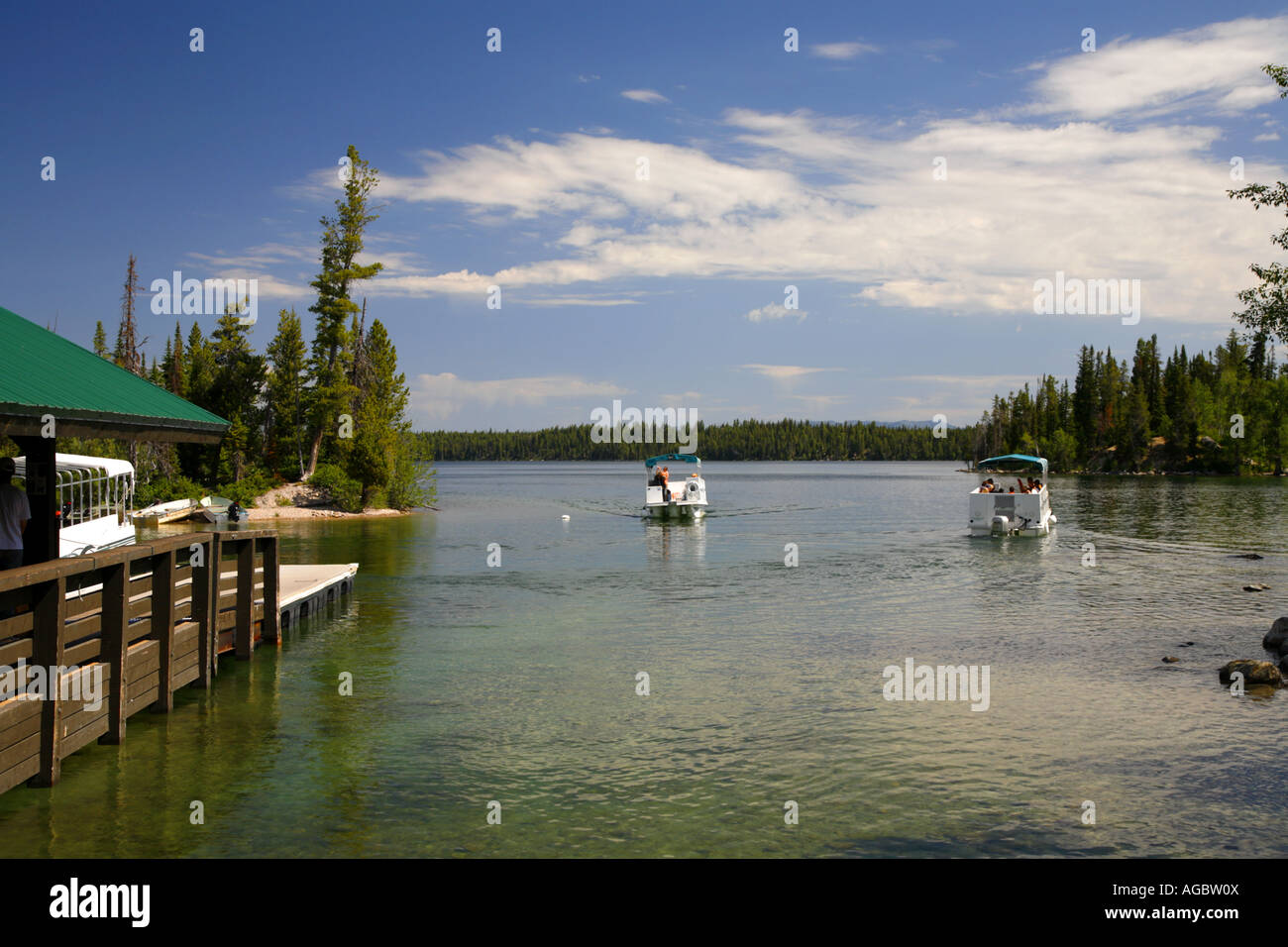 Le traversier sur Jenny Lake Parc National de Grand Teton Wyoming Banque D'Images