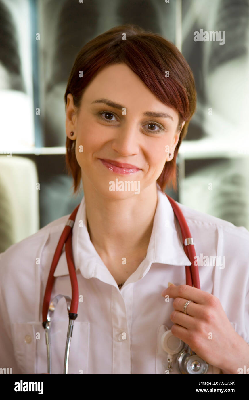 Portrait of a happy medical infirmière. Banque D'Images