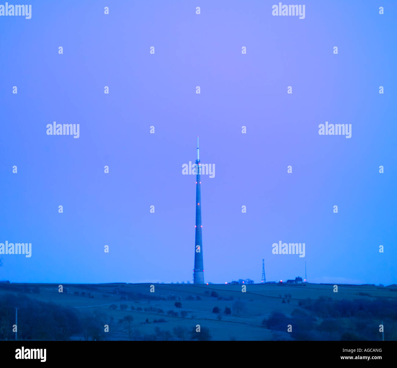 Emley moor un mât, à Huddersfield West Yorkshire UK Banque D'Images