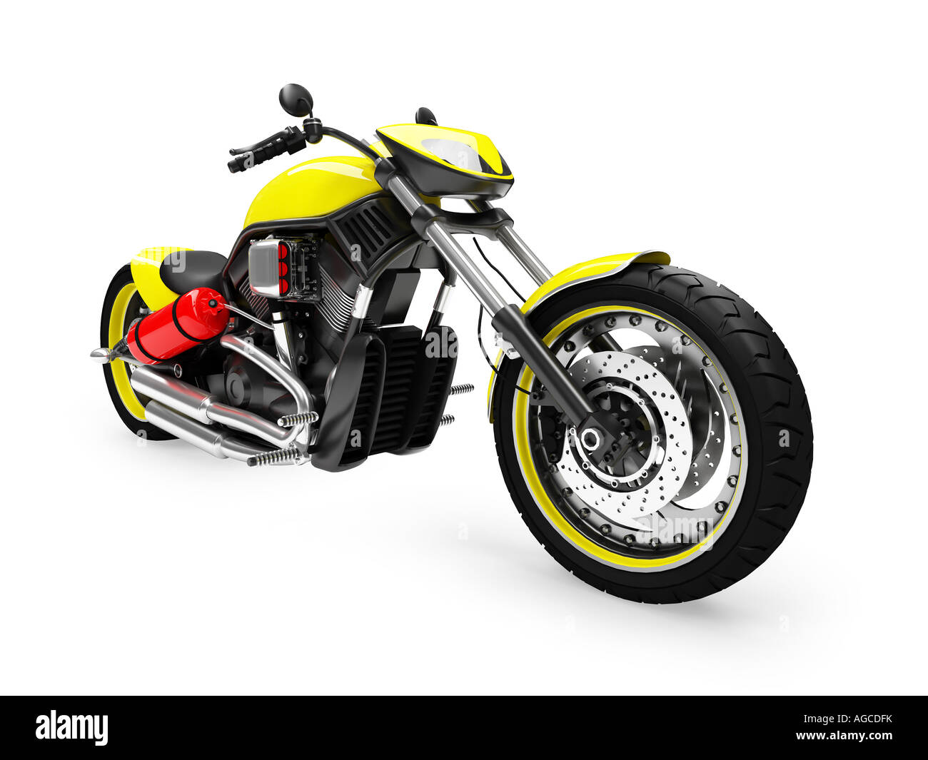 Moto isolé vue avant Banque D'Images Moto isolé vue avant Banque D'Images
