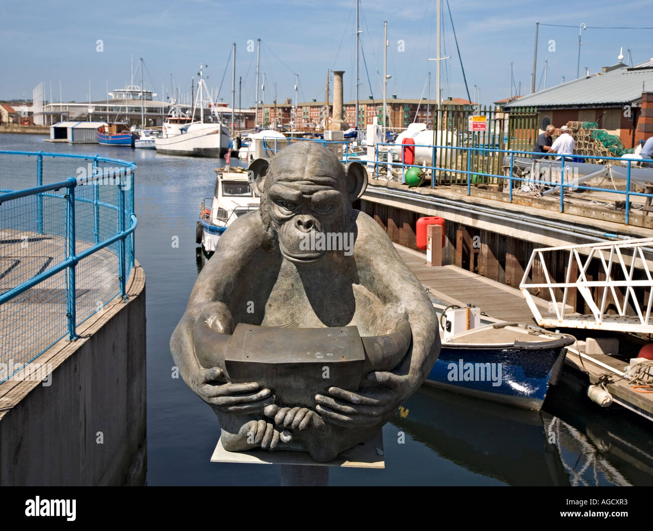 Statue de singe le pendu comme un espion français à Hartlepool en Angleterre Royaume-uni pendant les guerres napoléoniennes Banque D'Images