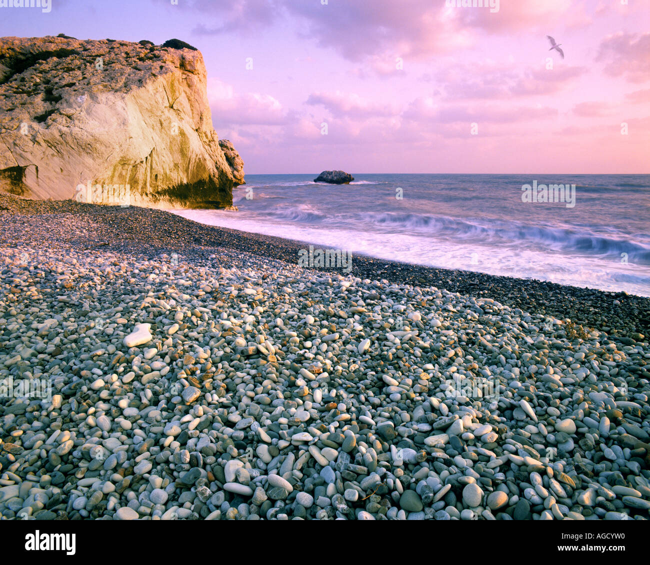 CY - PAPHOS : rocher de Romiou, lieu de naissance d'Aphrodite (Petra tou Romiou) Banque D'Images