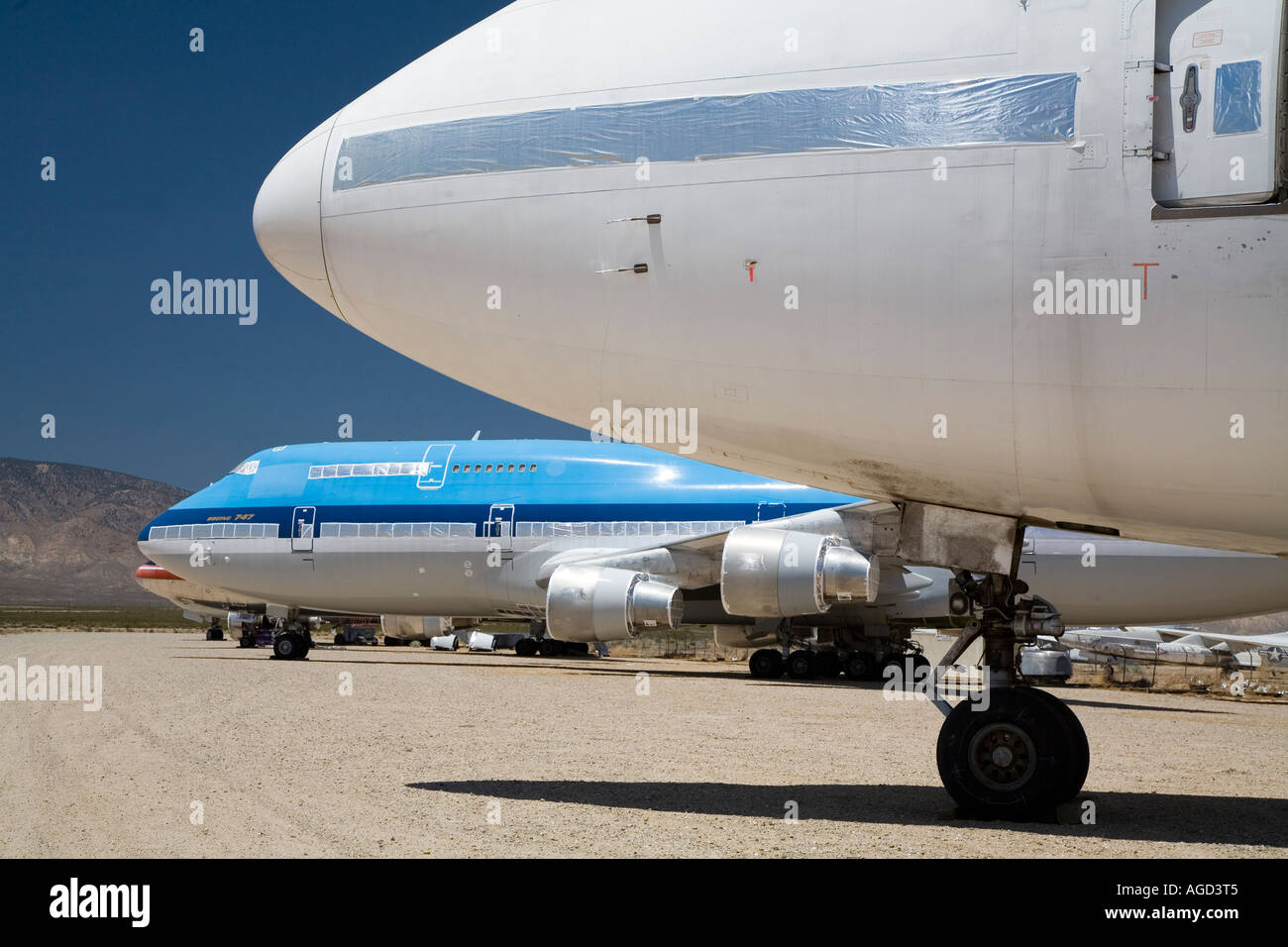 Avions de Mojave en Californie en excédent de stockage à l'aéroport de Mojave en Californie, désert de Mojave Banque D'Images