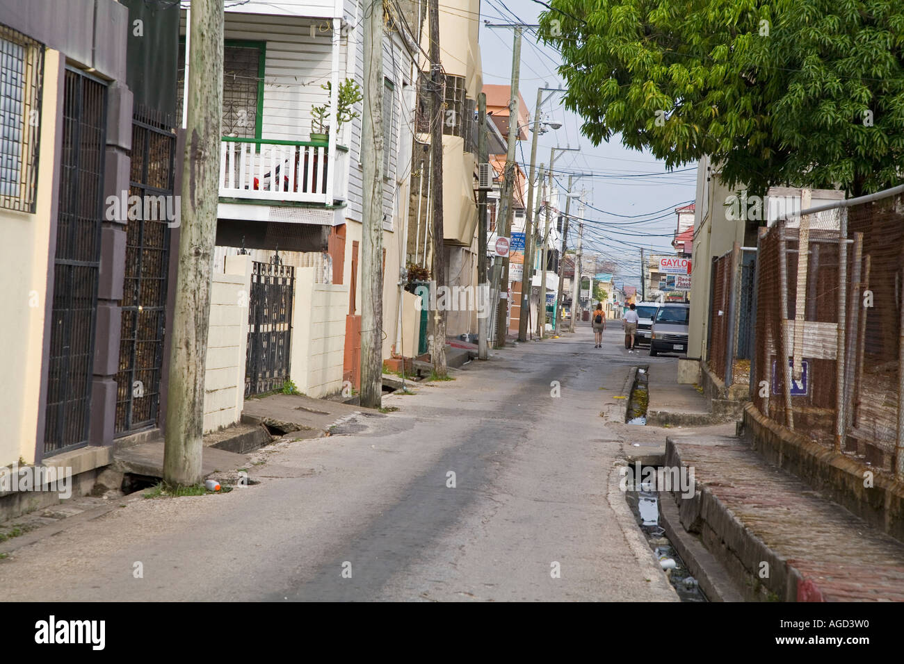 Une rue à Belize City Banque D'Images