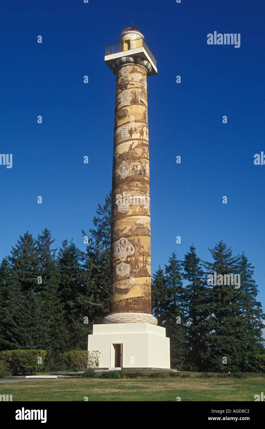 Au sommet de la colonne de l'Oregon Astoria Astoria Coxcomb Hill Banque D'Images