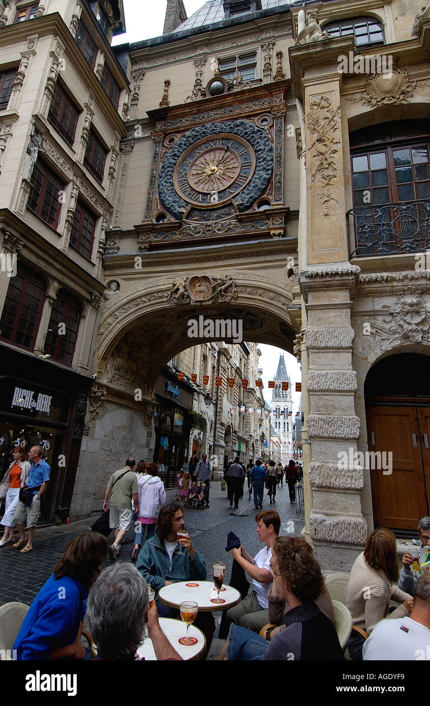 Le Gros Horloge Réveil Rouen France Banque D'Images