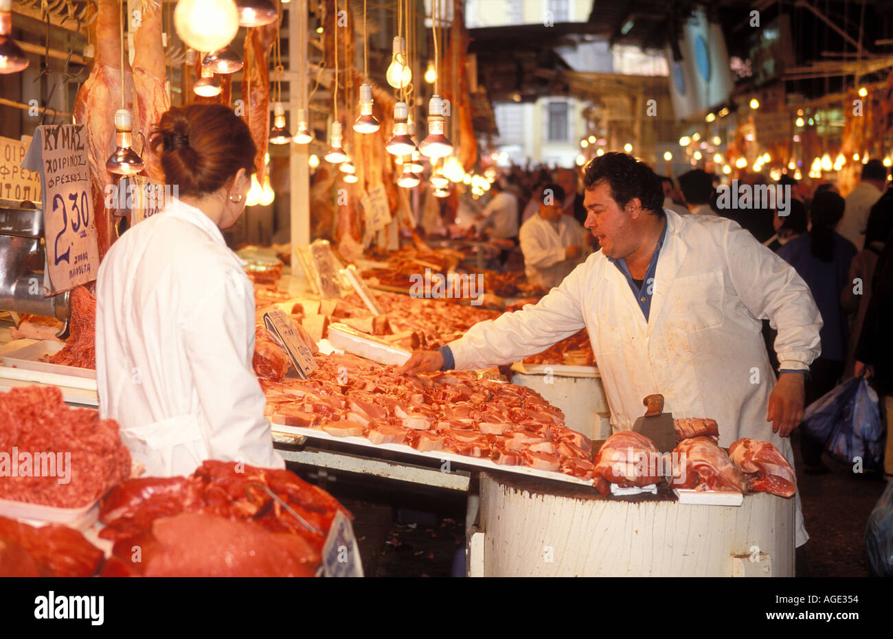 Grèce Athènes Athènes Meat Market Place Omonia Banque D'Images