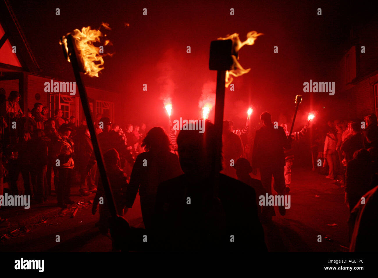 Lewes Bonfire Night, 5 novembre 2005 (400e anniversaire) Banque D'Images