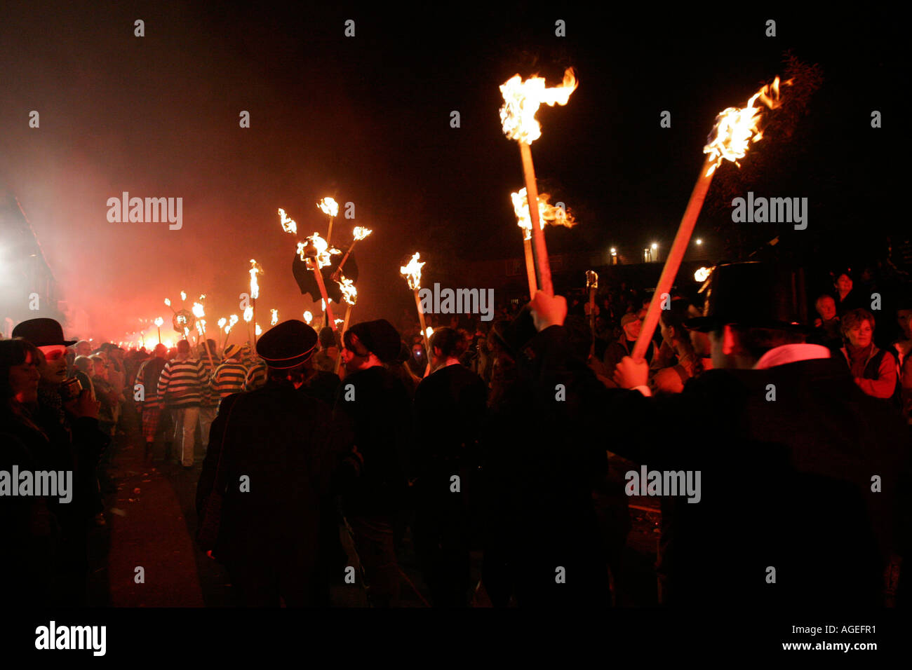 Lewes Bonfire Night, 5 novembre 2005 (400e anniversaire) Banque D'Images
