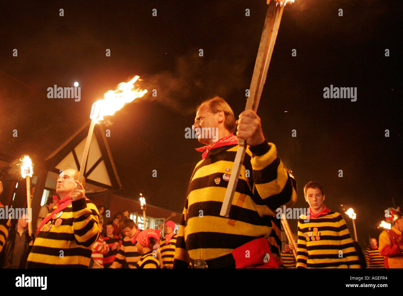 Lewes Bonfire Night, 5 novembre 2005 (400e anniversaire) Banque D'Images
