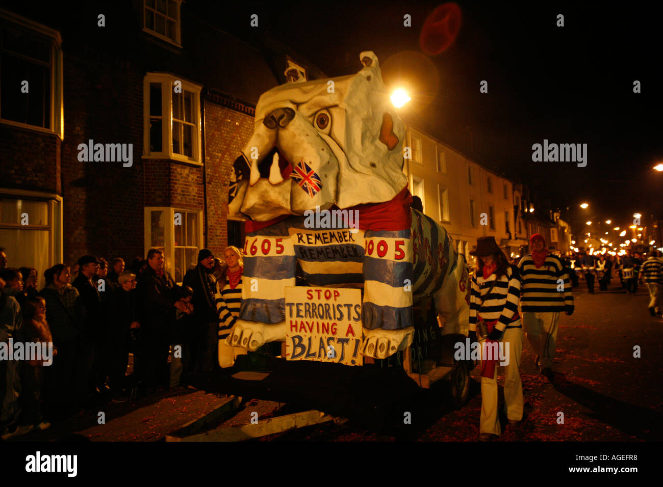 Lewes Bonfire Night, 5 novembre 2005 (400e anniversaire) Banque D'Images