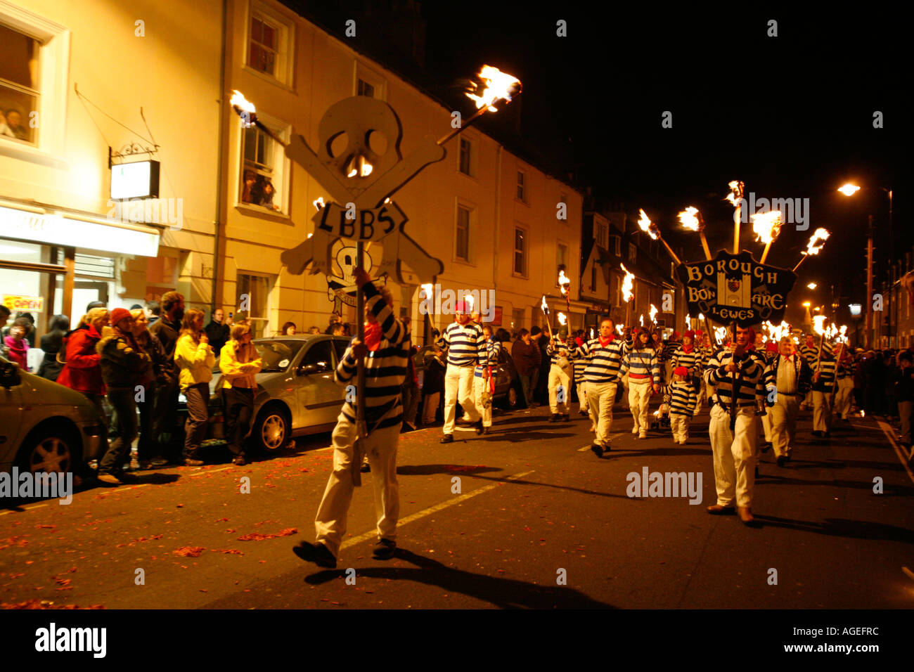 Lewes Bonfire Night, 5 novembre 2005 (400e anniversaire) Banque D'Images