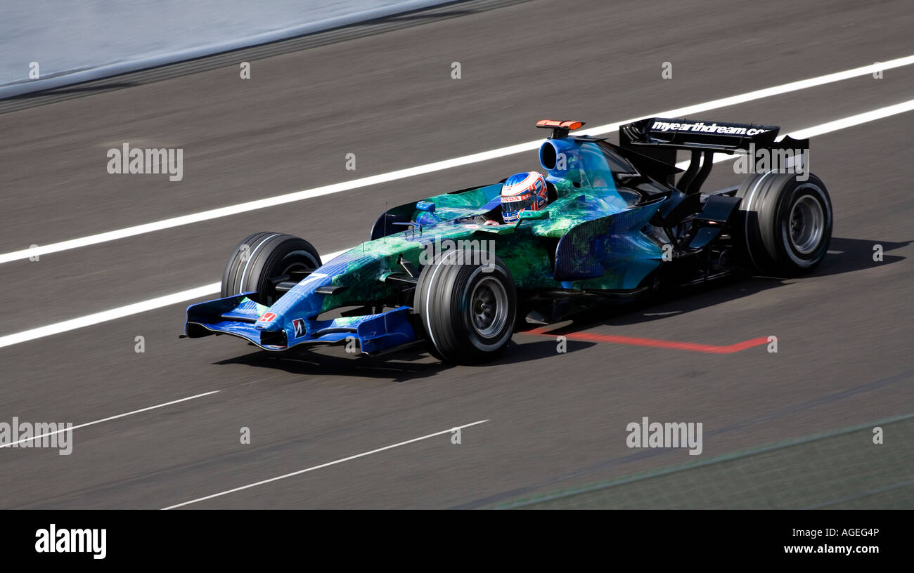 Jenson Button roulant à la formule un Grand Prix de Belgique à Spa Banque D'Images