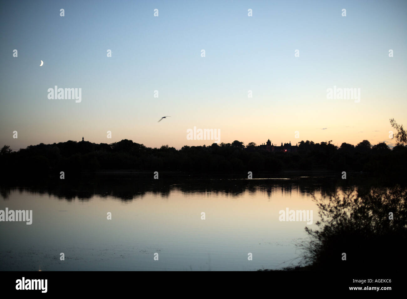 Les écoutilles Frimley au coucher du soleil Banque D'Images