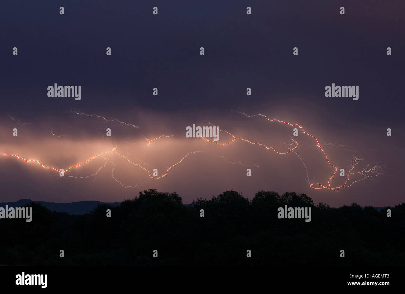 La foudre. South Downs, Sussex England Banque D'Images