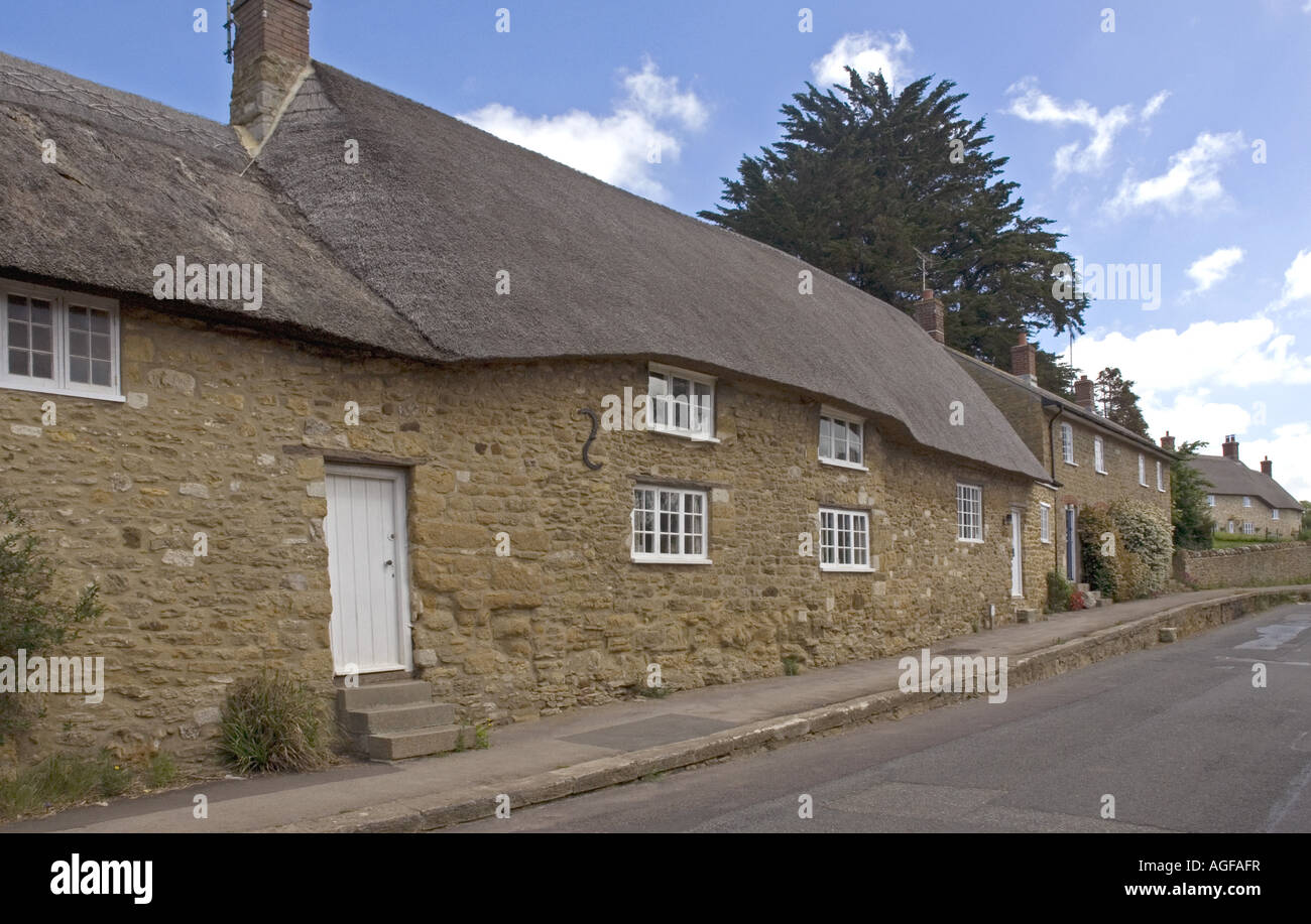 Scène de rue à Abbotsbury, Dorset Banque D'Images