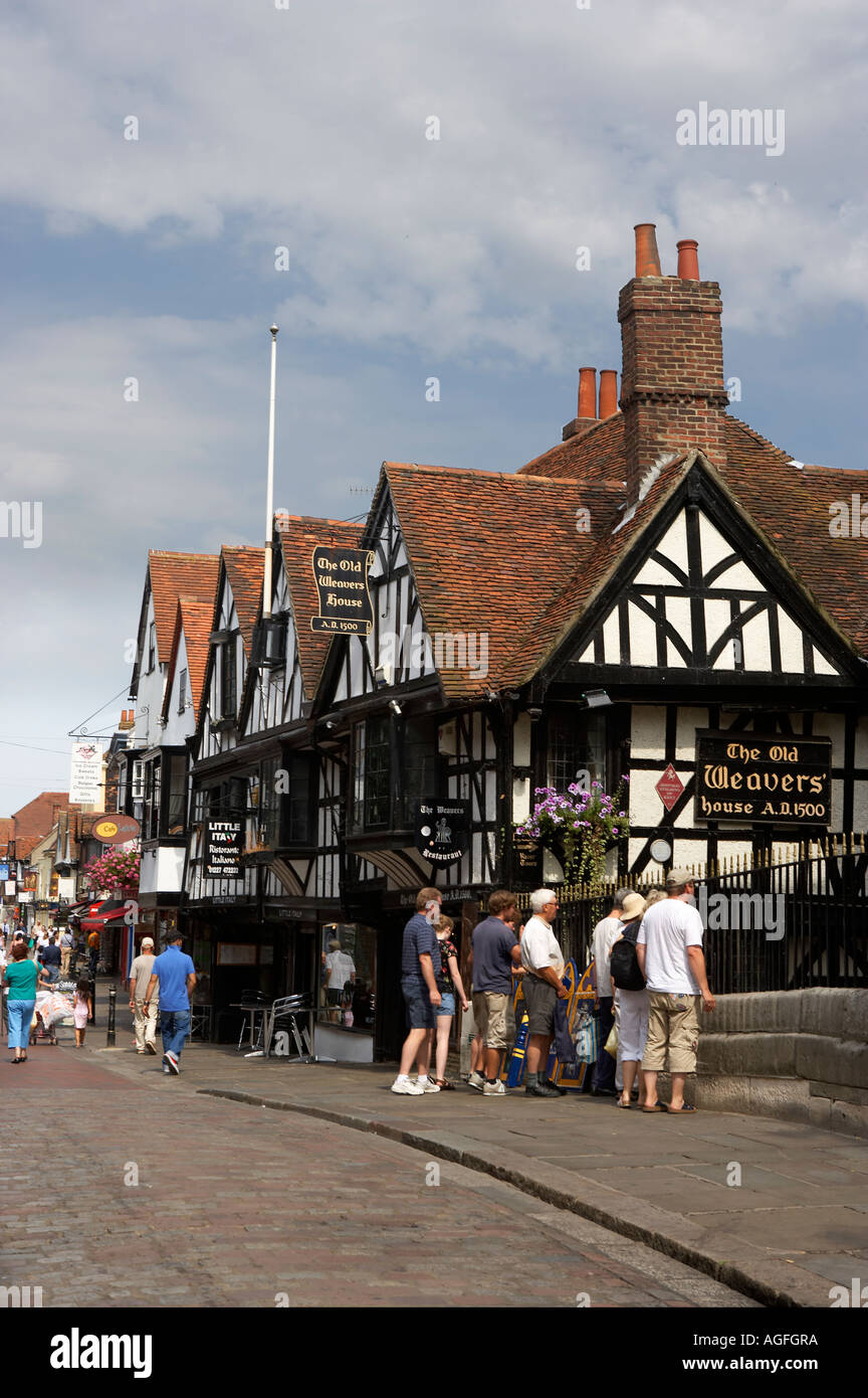 L'ANCIENNE MAISON DE TISSERANDS Canterbury Kent England Banque D'Images