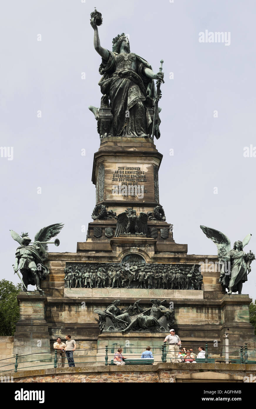 L'Allemagne. Rüdesheim. Statue Germania Banque D'Images