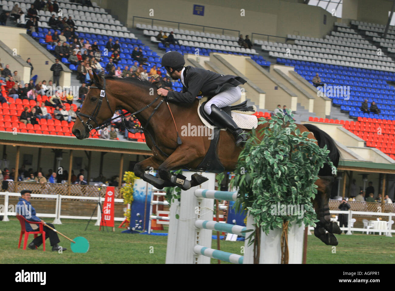 Saut d’obstacles Banque D'Images