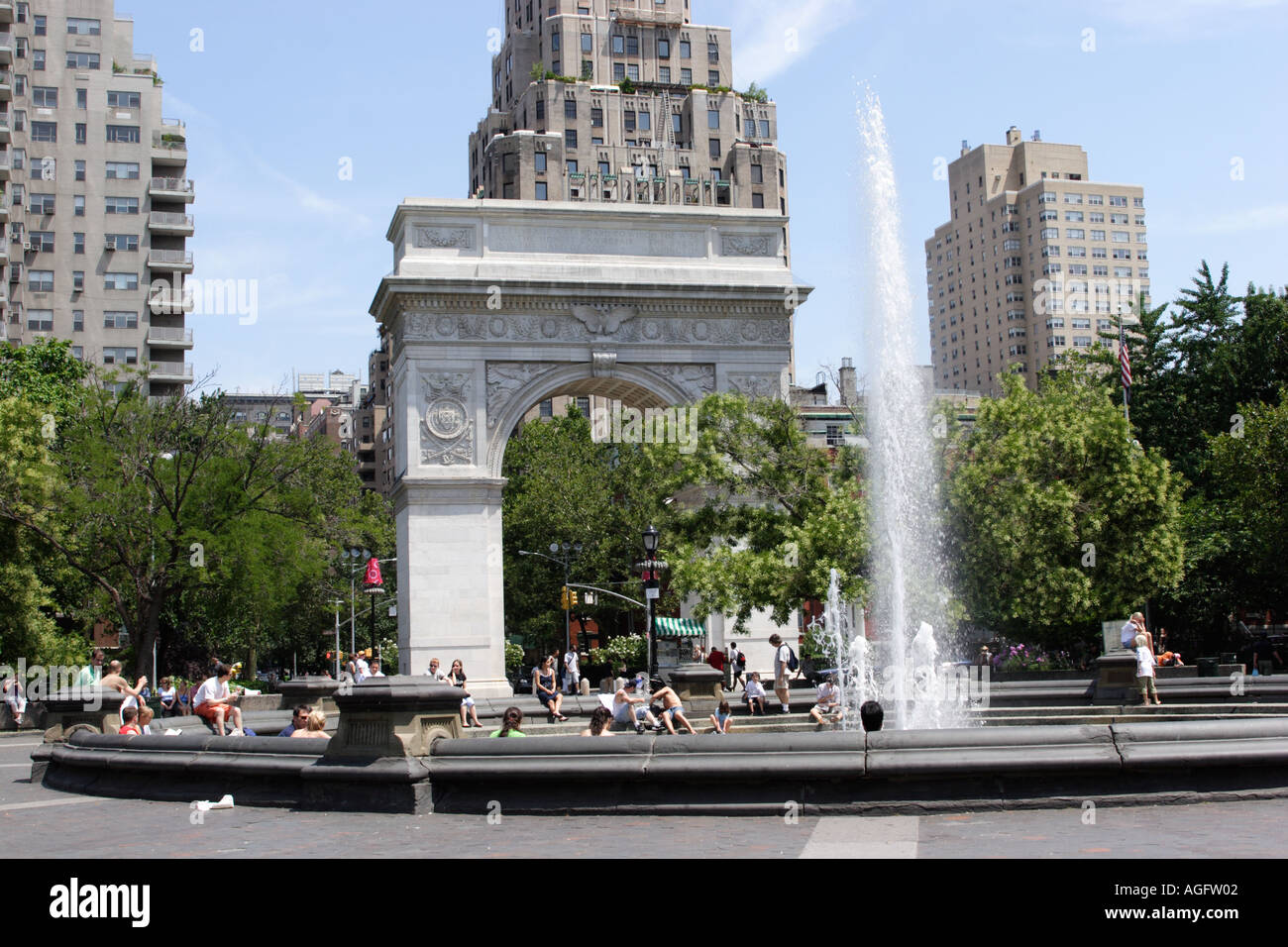 Washington Square Park Greenwich Village Arch Manhattan New York Banque D'Images