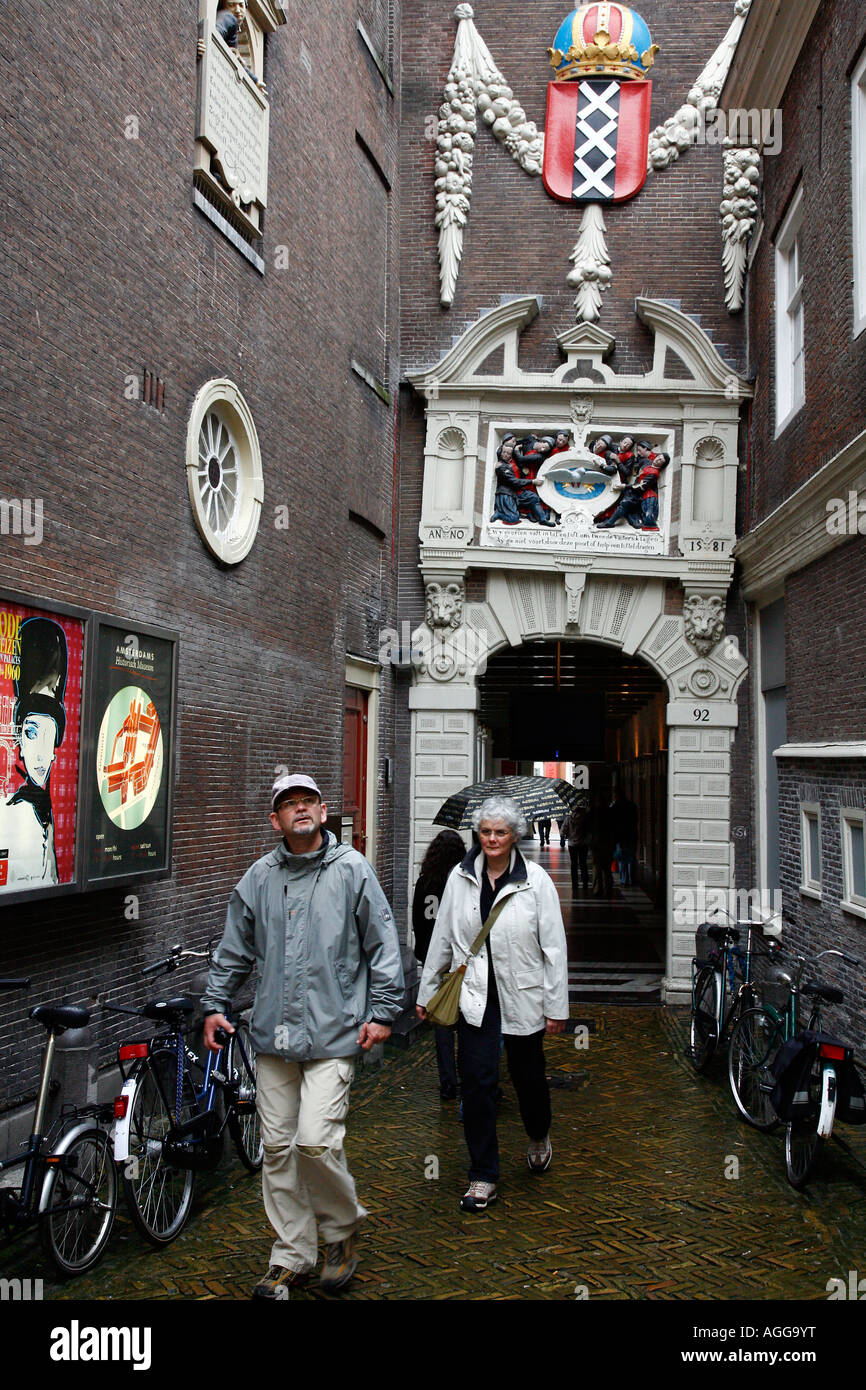 L'entrée de Musée Historique d'Amsterdam Holland Banque D'Images