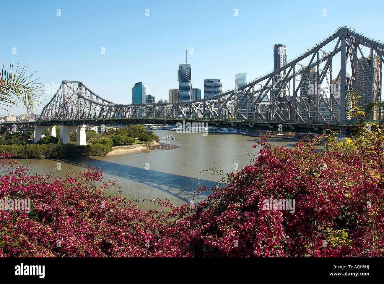 Story Bridge avec ville Brisbane construite dans l'arrière-plan Banque D'Images