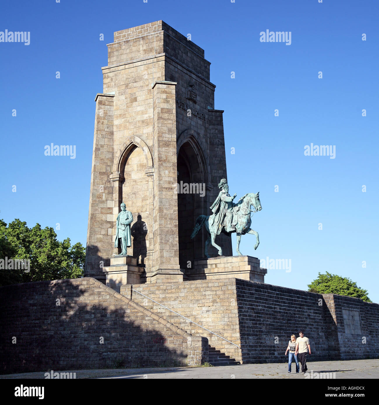 Kaiser-Wilhelm-monument à l'Hohensyburg, Allemagne, Rhénanie du Nord-Westphalie, Ruhr, Dortmund Banque D'Images
