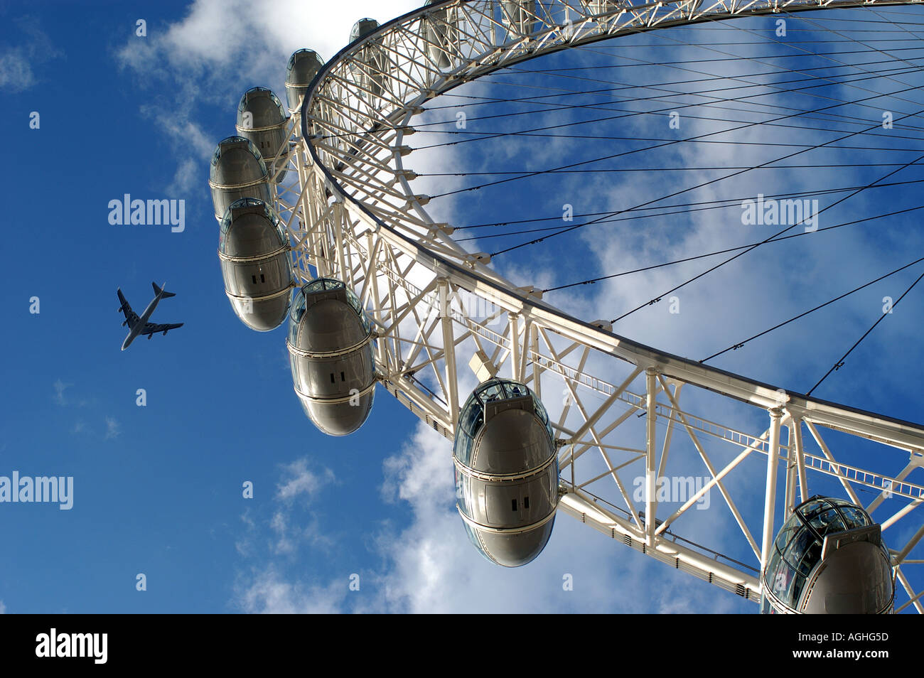 British Airways London Eye et avion London United Kingdom Banque D'Images