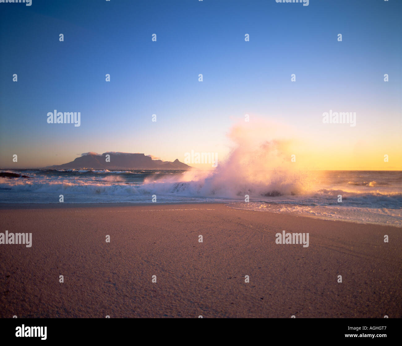 Cape Town Afrique du Sud Table Mountain Sunset Banque D'Images