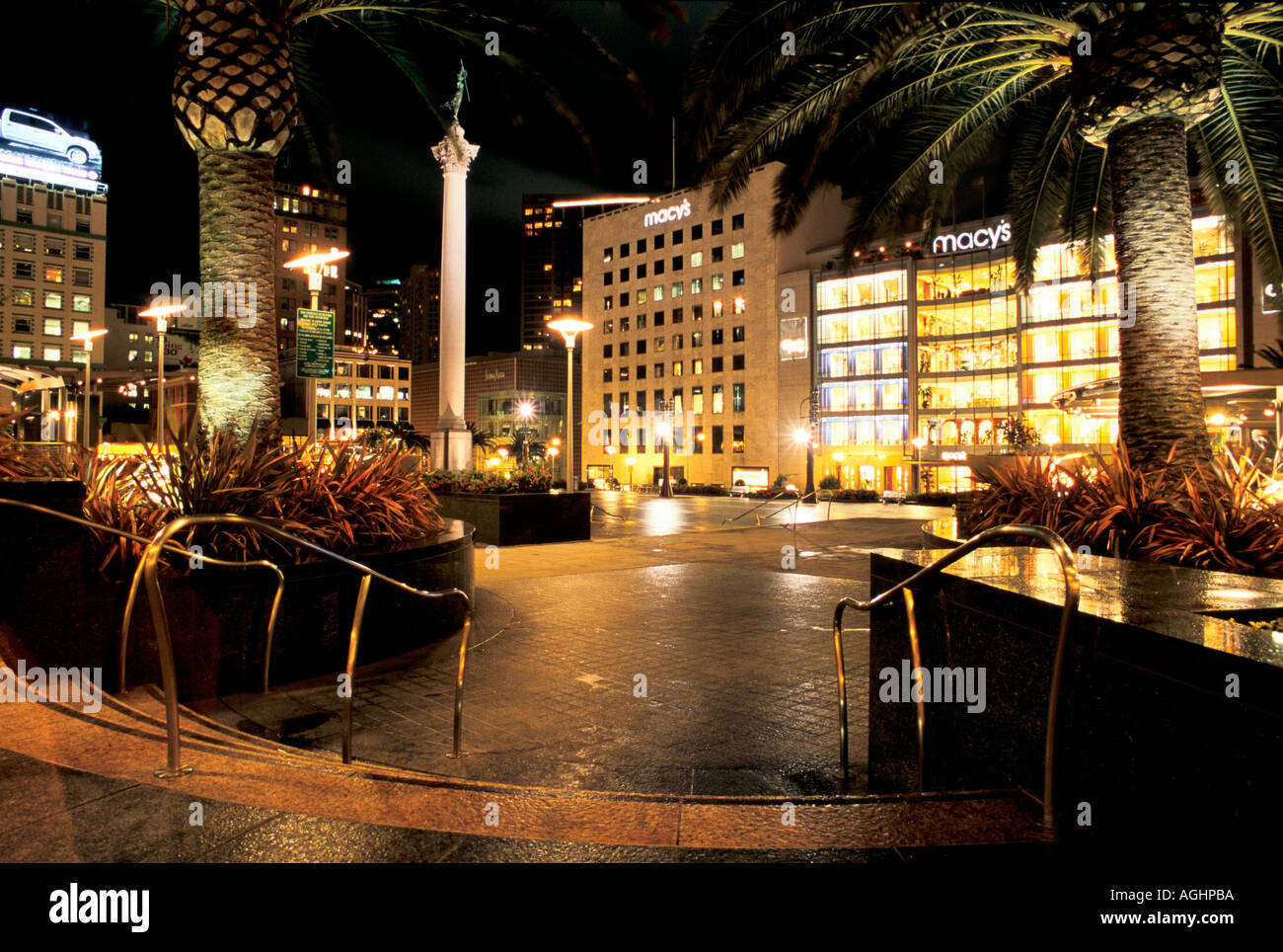 San Francisco, CA, USA, Union Square, nuit Banque D'Images