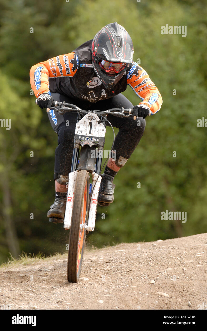Britain's Tracey Moseley la course de la Coupe du Monde de Fort William en Écosse 28 506 Banque D'Images
