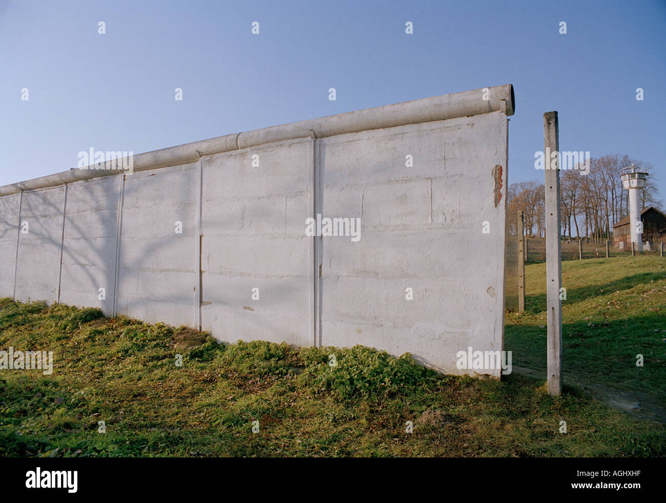 Au musée le village Modlareuth un vestige du mur qui divise l'Allemagne Banque D'Images