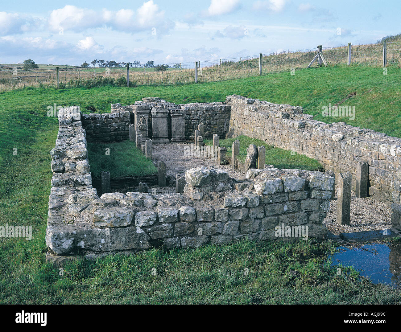 Temple de Mithra près de Northumberland Walwick Banque D'Images