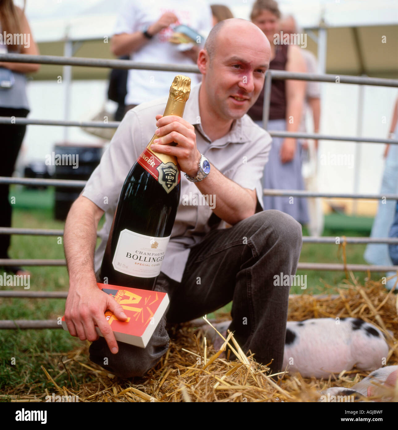 Auteur Christopher Brookmyre lauréat du prix Bollinger Everyman Wodehouse pour la fiction comique au Hay Festival 2006, Royaume-Uni Banque D'Images
