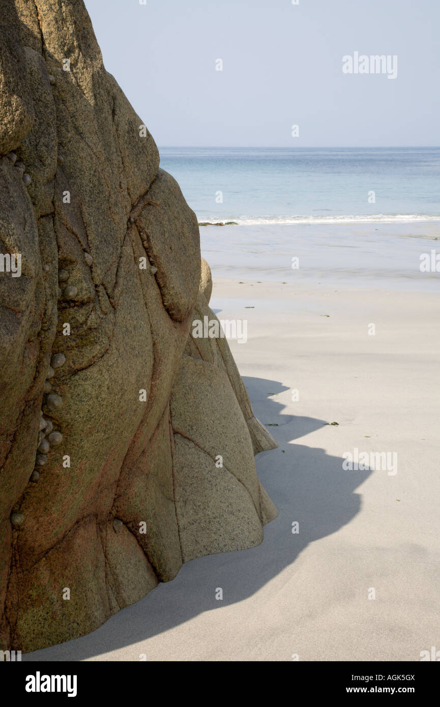 Plage de Porth Nanven sur la côte de Cornouailles se trouve à l'intérieur de l'espace de l'ouest du Devon et Cornwall Paysage minier Site du patrimoine mondial Banque D'Images