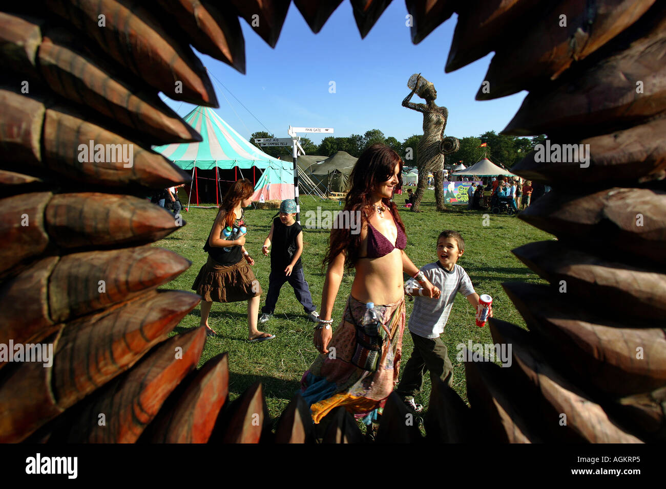 Le Big Green Gathering Festival près de Cheddar dans le Somerset UK Banque D'Images