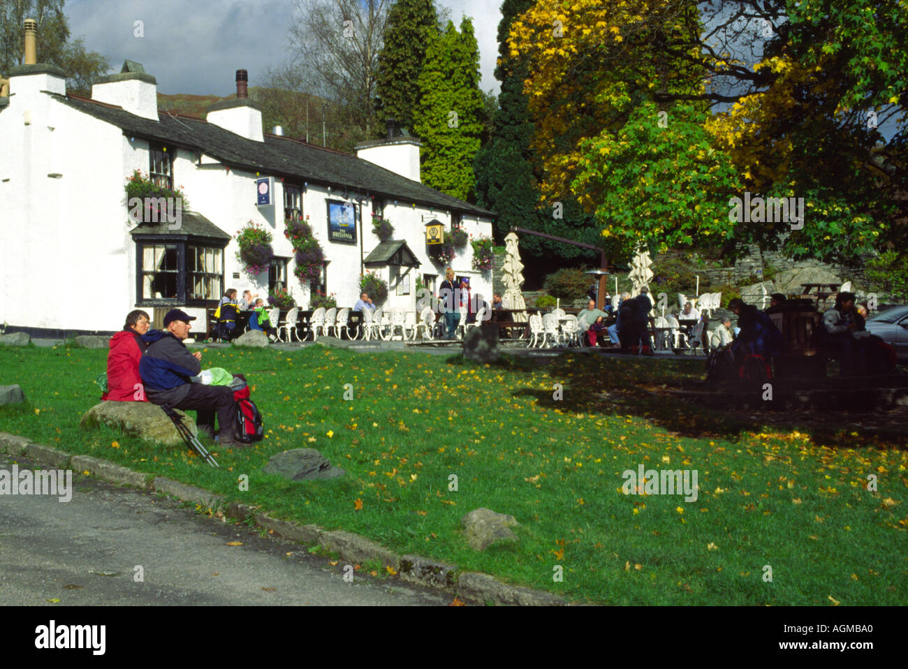 Le Britannia Inn de Lake Road village de Lake District Banque D'Images